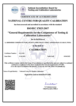 NABL Certificate - NCQC Calibration Laboratory